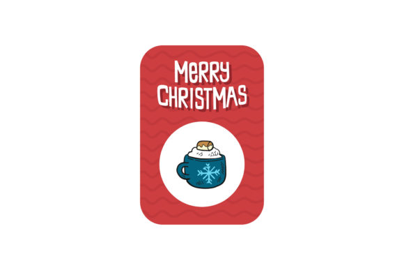 Christmas Card Chocolate Blue Cup Glass