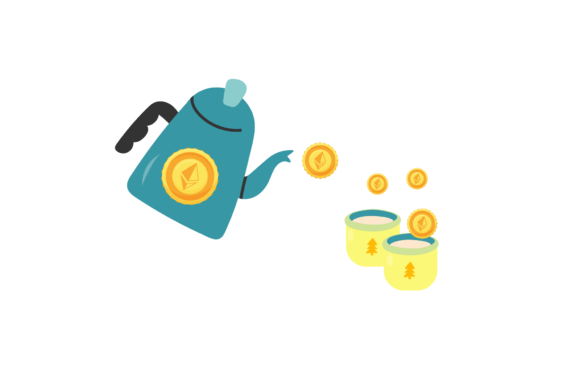 Christmas Ethereum Tea Pot Cup Happy