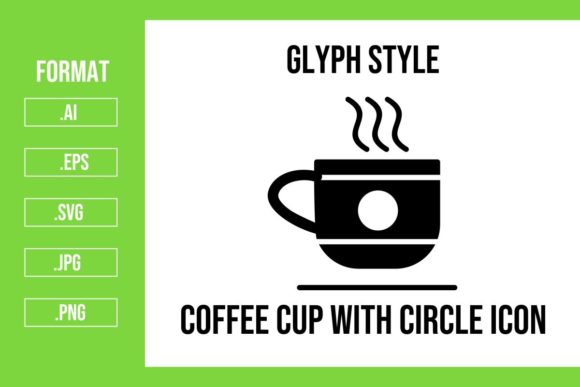 Coffee Cup with Circle Glyph Icon