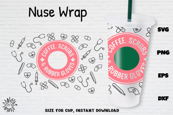 Nurse Coffee Wrap Venti Cold Cup 24 Oz