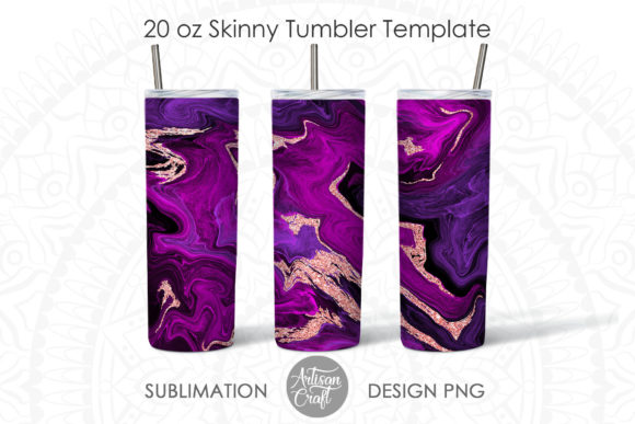 Purple Rose Gold Marble, Tumbler PNG