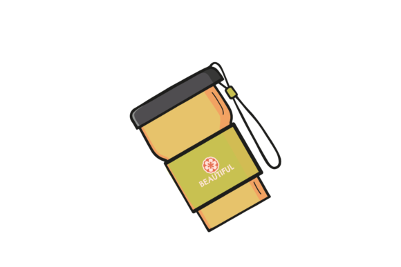 Tumbler Yellow with Rope Vector