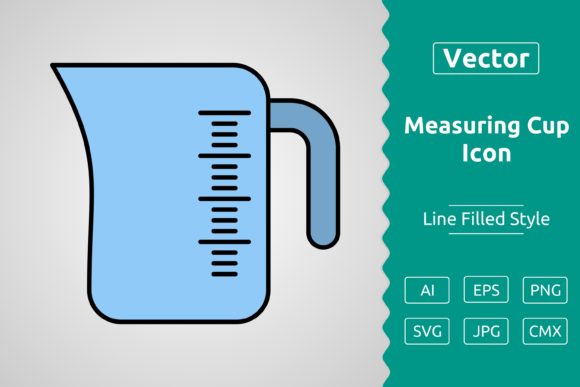 Vector Measuring Cup Filled Outline Icon