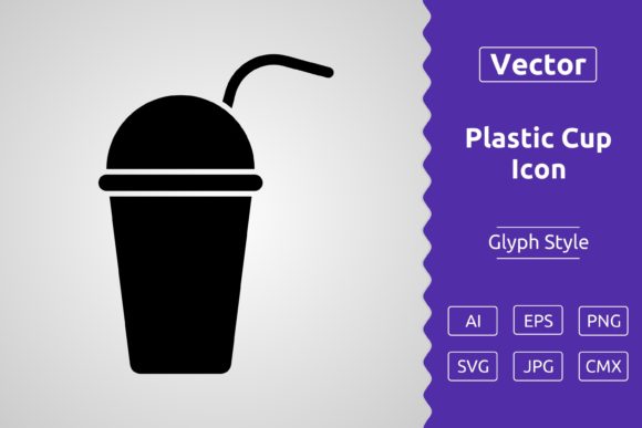Vector Plastic Cup Glyph Icon